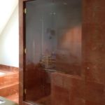 front of red marble shower installed by vincent provenzano