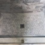 Shower floor hexagon mosaic tile installed by vincent provenzano